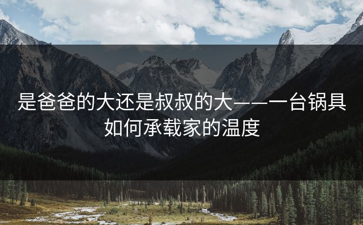 是爸爸的大还是叔叔的大——一台锅具如何承载家的温度