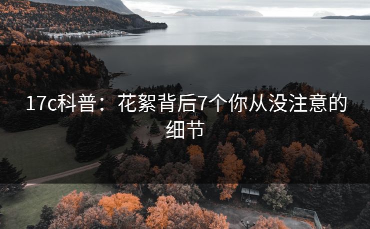 17c科普：花絮背后7个你从没注意的细节