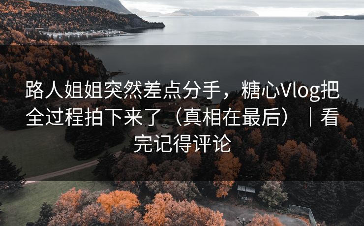 路人姐姐突然差点分手，糖心Vlog把全过程拍下来了（真相在最后）｜看完记得评论